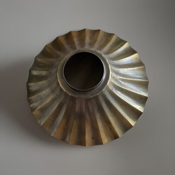 Vintage Pendant Light Shade 2.36"x8" Industrial Style Distressed Gold Tone Metal - Picture 3 of 4